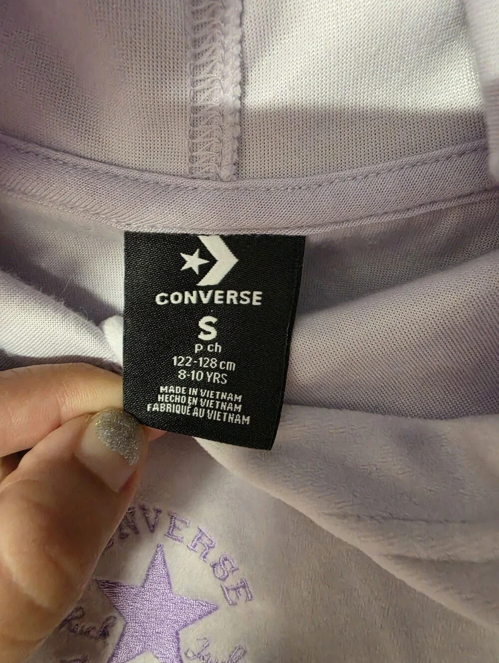 Converse Purple Velour Hoodie & Pants 2 Pc Set Girls Medium 8-10